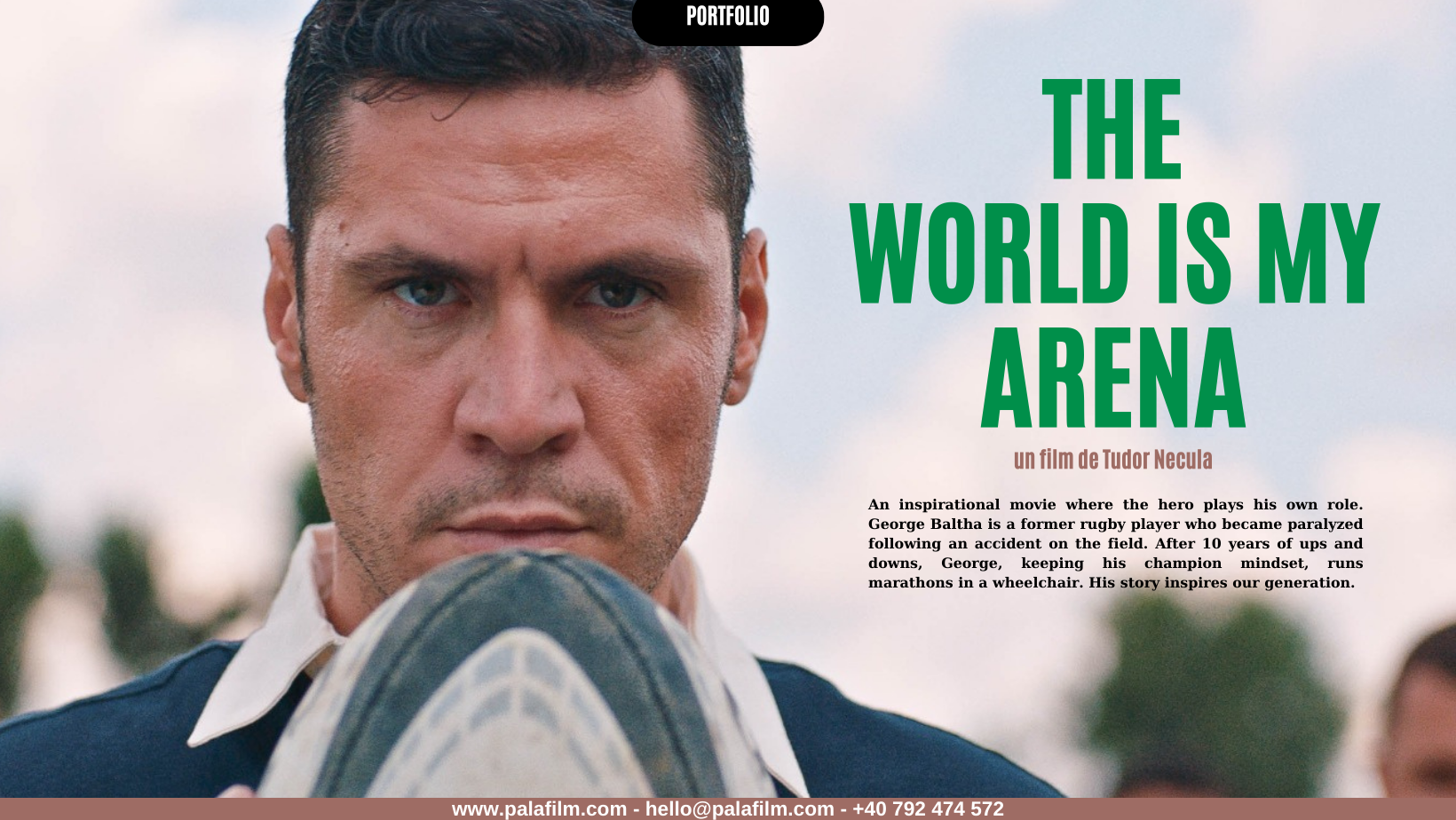 Explore the producer’s vision behind “This World is my arena – The Story of George Baltă,” an inspiring documentary about resilience, transformation and the journey from tragedy to triumph. Discover the full EPK, production notes and festival-ready materials.